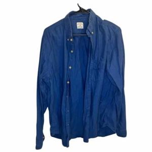 J.Crew Dark Blue Long Sleeve Button Down Shirt Cotton Size Large